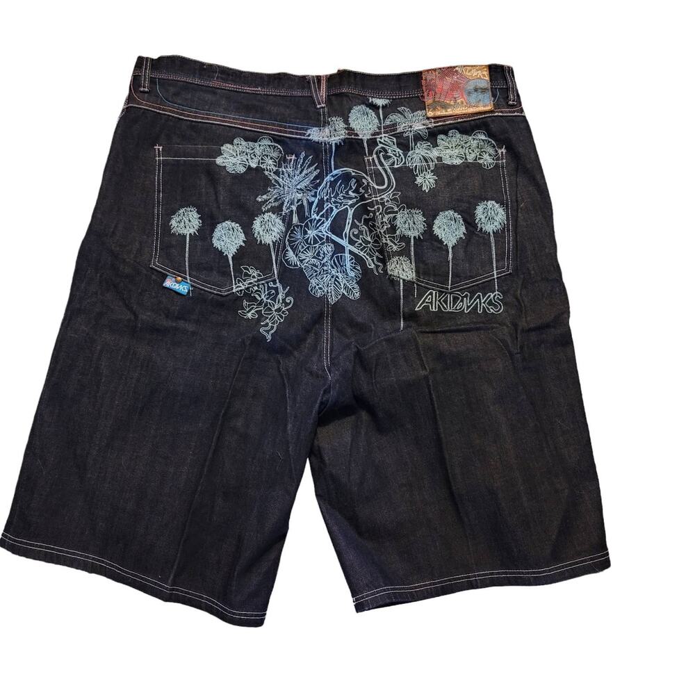 AKADEMIKS RN.0100964 Embroidered Colorful Jean Shorts Size 3XL NWOT